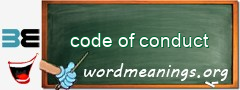 WordMeaning blackboard for code of conduct